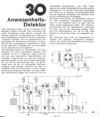 Anwesenheits-Detektor (kapazitiv)