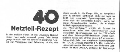 Netzteil-Rezept (200mA)