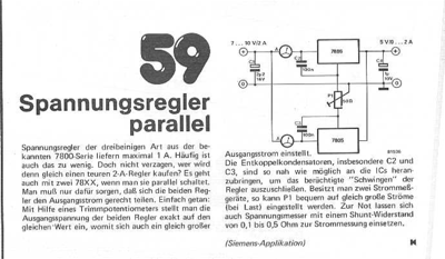 Spannungsregler Parallelschaltung (78xx)