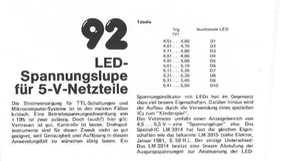 LED-Spannungslupe für 5-V-Netzteile (LED-Voltmeter)
