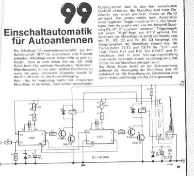 Einschaltautomatik für Autoantennen