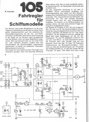 Fahrtregler für Schiffsmodelle (Fernsteuerung)