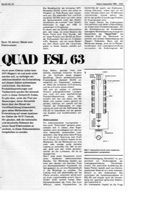 Quad ESL 63 (elektrostatischer Lautsprecher, Audio, Prinzip)