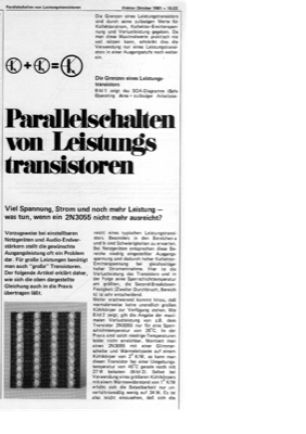 Parallelschalten von Leistungstransistoren (Prinzip)