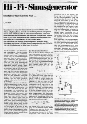 HiFi-Sinusgenerator (Wienbrücke, 10Hz-100kHz)