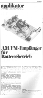 AM/FM-Empfänger für Batteriebetrieb