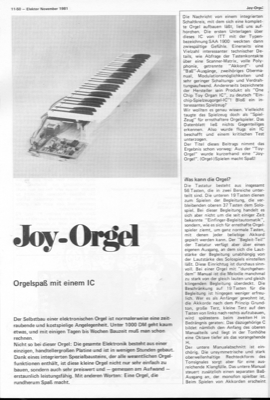 Joy Orgel (mit 1 IC, SAA1900, 56 Tasten)