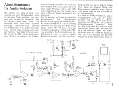 Abschalt-Automat für Audio-Anlagen