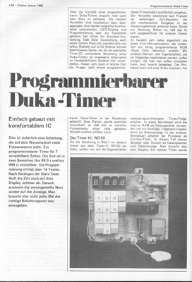 Programmierbarer Dunkelkammer-Timer