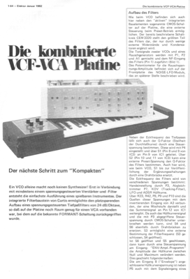 Kombinierte VCF-VCA Platine (FORMANT, Synthesizer)