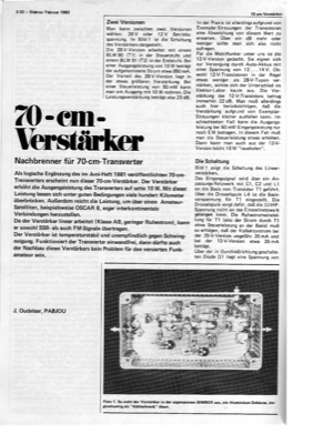 70-cm-Verstärker (HF-Verstärker für Transverter (Juniheft 81))