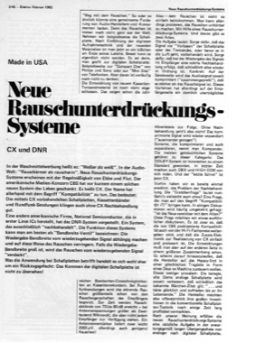 Rauschunterdrückungssysteme (CX, DNR, Dolby-Prinzip)