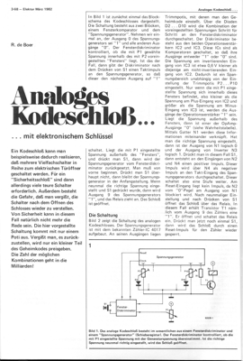 Analoges Codeschloss (Fensterkomparator, Poti, Zähler)