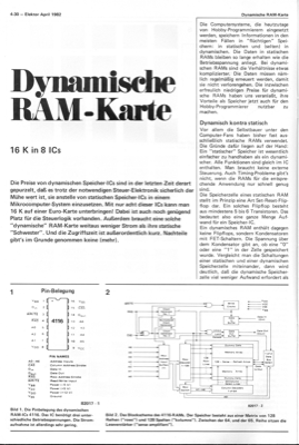 Dynamische RAM-Karte (16k in 8 ICs mit 4116)