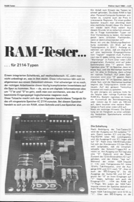 RAM-Tester (für 2114-Typen mit 4040)