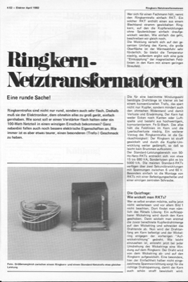 Ringkern- Netztransformatoren