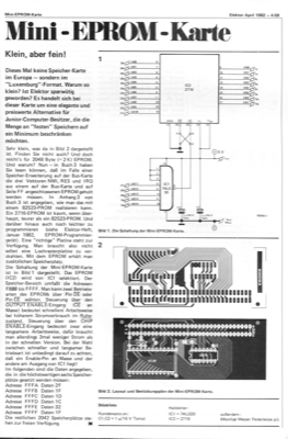 Mini-EPROM-Karte (für Junior-Computer mit 2716)