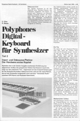 Polyphones Digital-Keyboard für Synthesizer, Teil 2 (Hardware1)