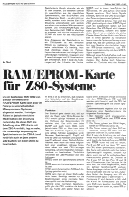 RAM/EPROM-Karte für Z80-Systeme