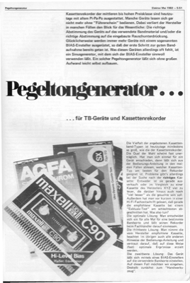 Pegelton-Generator für Tonbandgeräte und Kassettenrecorder (Sinusgenerator)