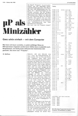 Mikroprozessor als Minizähler (Junior-Computer, Listing)