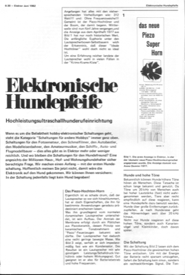 Elektronische Hundepfeife (Ultraschall 20kHz, Piezo-Hochtöner)