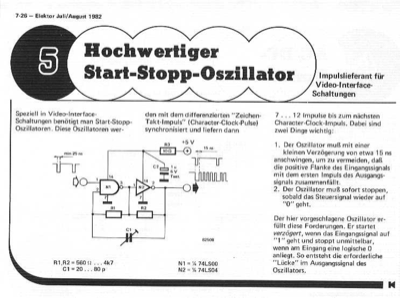 Hochwertiger Start-Stop-Oszillator (2 Gatter)