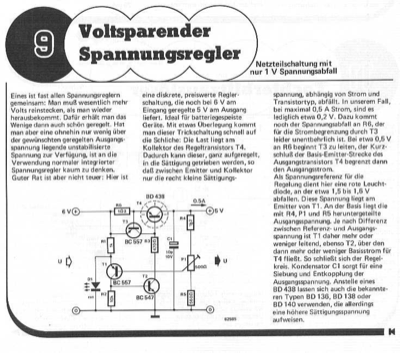 Voltsparender Spannungsregler (1-V-Spannungsabfall)