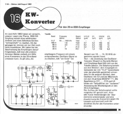 KW-Konverter (Amateur auf 20m Umsetzer)