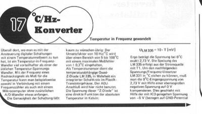 Temperatur/Frequenz-Konverter (LM331, LM335)