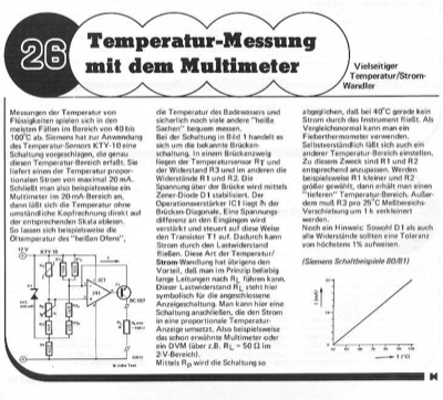 Temperatur-Messung mit Multimeter (KTY-10)