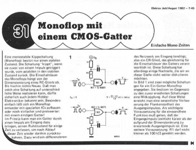 Monoflop mit einem CMOS-Gatter