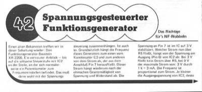 Spannungsgesteuerter Funktionsgenerator (NF-Wobbler, XR-2206)