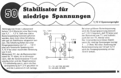Stabilisator für 1,15 V-Spannungsregler