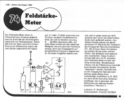 Feldstärkemeter (Sender, Resonanz, 741)