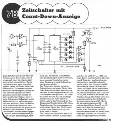 Zeitschalter mit Count-Down-Anzeige (Teiler, LED)