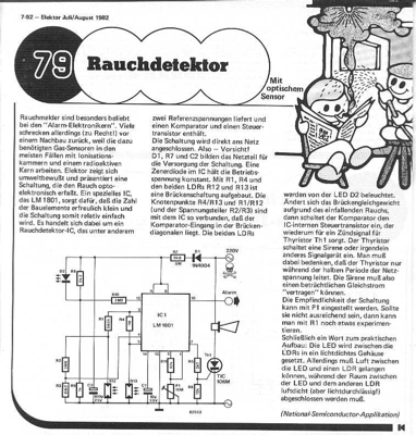 Rauchdetektor mit optischem Sensor (LM1801)