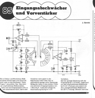 Eingangsabschwächer und Vorverstärker (Audio, LF356)