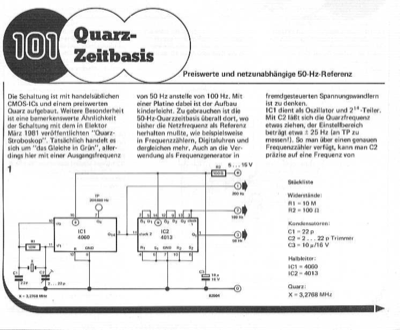 Quarzzeitbasis 50 Hz (4060, 4013)