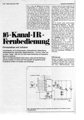 16-Kanal-IR-Fernbedienung (Infrarot, SL490, ML928/929, CD4099)