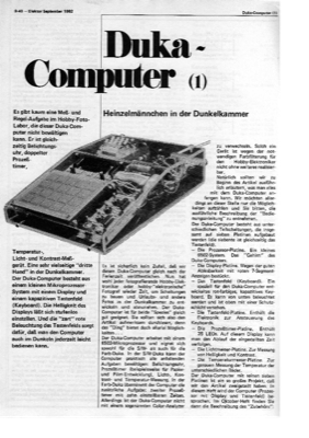 Dunkelkammer-Computer, Teil 1