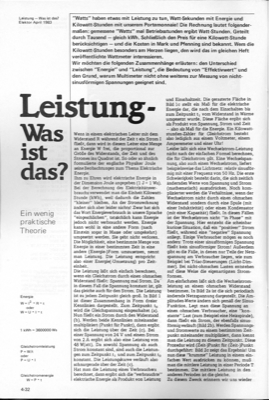 Leistung - was ist das?