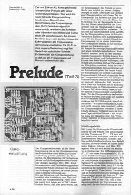 Prelude, Teil 3 (Vorverstärker)