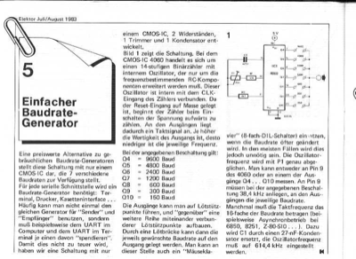 Einfacher Baudrate-Generator (4060)