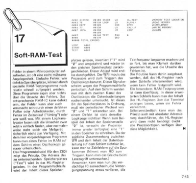 Soft-RAM-Test (Z80, Oszilloskop)