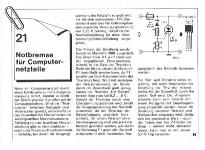 Notbremse für Computernetzteile (Überspannungsschutz, Thyristor)