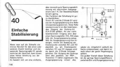 Einfache Stabilisierung (bis 1A, Spannungsabfall 0,5-0,6V)