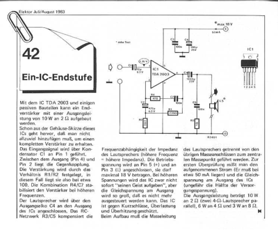 Ein-IC-Endstufe (TDA2003, 10W)