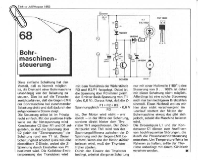 Bohrmaschinensteuerung (Drehzahlregelung, Belastungsunabhängig)