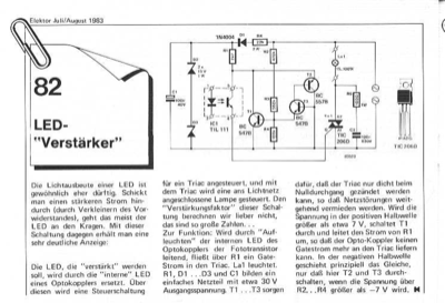 LED-Verstärker (Optokoppler, Triac, Lampe)